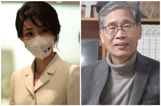 윤석열 대통령 부인 김건희 여사(왼쪽)와 신평 변호사. <신평 SNS, 연합뉴스>